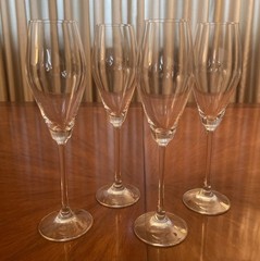 Elegant Nachtmann Crystal 10” Tall Champagne Wine Glasses Set of 4, Germany