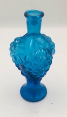 vintage colbalt blue grape cluster glass decantur