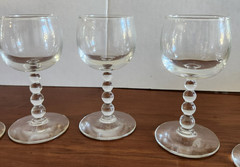 Set 6 Libby Knob Hill Clear Glass Candlewick Liquor Cocktail 5” Granny Cottage