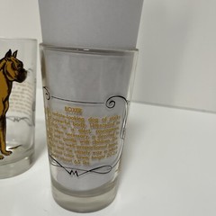 Vintage MCM Boxer Dog Breed Tumblers Glass
