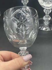 Set of 4 High Quality Cut Crystal Port Wine / Sherry Stems Glassware