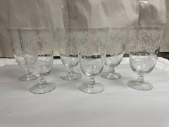 Set of 6 – Vintage Fostoria Buttercup Pattern Etched Ice Tea Water Glass 6″ Tall