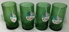 4 Oasis Tumbler Glass Green Cactus 19oz Glass 6” Tumbler New