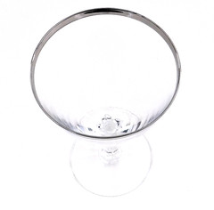 Fostoria Wedding Ring Claret Water Wine Glass Goblet Platinum Vintage USA
