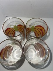 Vintage Ocean Thailand Glasses 6.5″ Tumblers Butterfly Design Set of 4