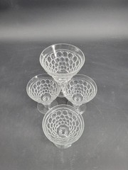 Set of 4 Westmoreland «Thousand Eye» Clear Bubble Sherbert Cups – 4 3/8″ X 4″