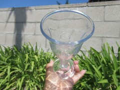 Set of 4 Longaberger 10oz Water Goblets Clear Plain Bowl/Twisted Stem 7 1/8″