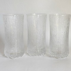 Littala Finland Ultima Thule Tapio Wirkkala 4.5” Tall Glass Set Of 3