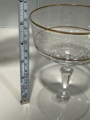 Fostoria Renaissance Wine Goblet Gold Trim Replacement Floral Design Wine Glass