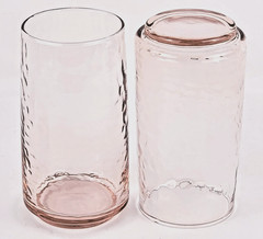 Anchor Hocking Brockhill Rosewater Pink 4 Tumbler Cooler Glasses 6″ High 18 oz