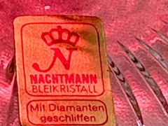 Nachtmann Traube Cranberry Gold Cut to Clear Crystal Cognac Glass W. Germany box