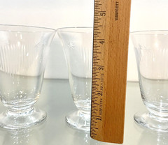 785-1 by BRYCE Footed Tumbler with Cut Stars & Vertical Lines Pattern 4.5” Tall