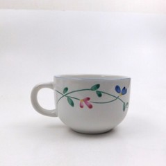 Allegro Stoneware Hearthside Cup Coffee Tea Flowers Vine Vintage