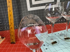 Toscany Etched Floral Blown Crystal Romania – Set of 6, 5 with foil sticker