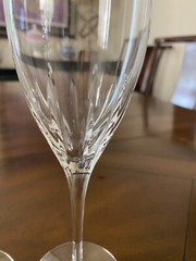 2 Lenox Starfire Crystal 8 Oz Fluted Champagne Glasses 8 1/4» Tall
