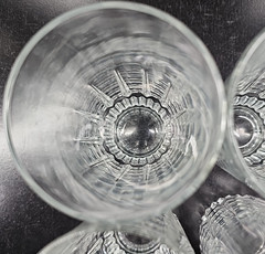 (6) Arcoroc Lancer 10 Oz Tumblers Set Vintage Clear Cut Cristal France Retro Lot
