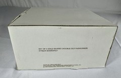 Vintage Set Of 4 Royal Gallery of Crystal Gold Buffet Double Old Fashioned. New