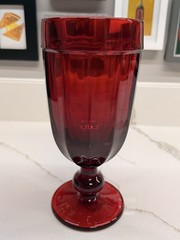 Mosser Glass Arlington Iced Tea Goblet – Ruby Red – Cadmium Glow
