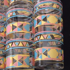 8 Vtg 12oz Culver Southwest Aztec Native American Highball Glasses Glass Juice