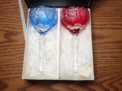 Vintage Nachtmann Bleikristall Crystal Wine Glasses. Set of 2. New Old Stock.