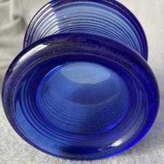 Vintage Hazel Atlas Georgian Ribbed Cobalt Blue Glass 3.75” in