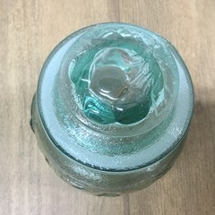 Vintage Libbey Orchard Fruit Canisters Light Aqua Green 8’’ & 6 1/2’’………….[S3-3]
