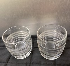 Pair of Vintage Clear Park Avenue Rocks Ribbed Glasses by Anchor Hocking