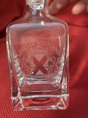 Links Of Scotland Celtic Handcut Glass Commemorative Mini Decanter & Stopper EUC