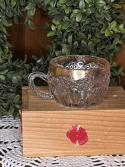 Clear Pressed Glass Cup – LE Smith – Pinwheel & Stars pattern