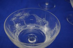 Hunting Wildlife Barware (12) Sherbet or Champagne Glasses, 3 5/8″ Deer Bi (G64)