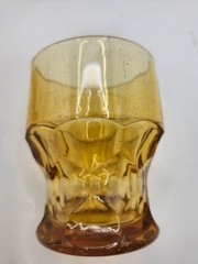 Vintage Set of 2 Anchor Hocking Amber Colored Honeycomb Glasses