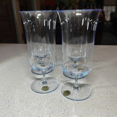 Vintage Lovely Royal Prestige Mouth Blown «Mariana» Pale Blue Iced Tea Glasses