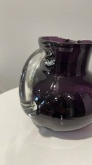 Handblown Artland Iris Pitcher in purple plum color art glass bubbles Rare