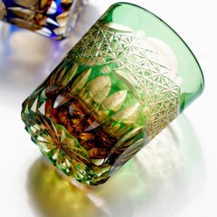 240ml Whisky Glass Hand Blown Hand Carved Color Embossed Crystal Glassware Green