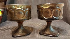 2 Vintage Noritake Champagne Tall Sherbet Glasses Spotlight Walnut Brown NEW