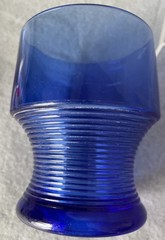 Vintage Hazel Atlas Georgian Ribbed Cobalt Blue Glass 3.75” in