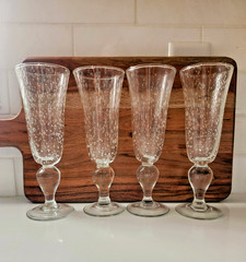 Set of 4 Vintage Zrike Gothic Fluted Champagne Glasses 8.25 in