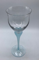 Mikasa Sea Mist Turquoise Frosted Stem Water Goblet , 9 1/4”
