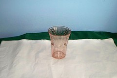 ROYAL LACE PINK DEPRESSION GLASS TUMBLER 4 1/4″ HAZEL ATLAS
