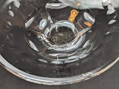 Antique Petite Diamond & Circle Pattern Crystal Cordial Glass 5.5 in