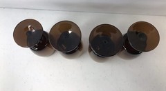 Two 2 MCM Gorham Crystal Accent Brown Wine Glasses 6 oz