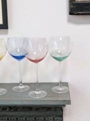 Vintage Lenox Butterfly Meadow Etched Balloon Goblets Set of 4 Different Colors