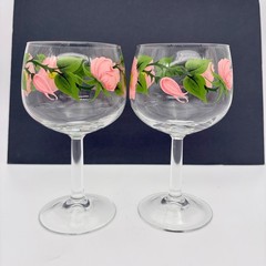 Set of 4 Franciscan Desert Rose Glass 6 1/2″ Goblets 10oz