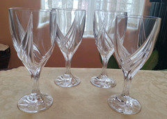 Lenox Debut Crystal Feather Cut 7×3/4 Wine Glasses Set Of 4 New