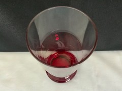 Vintage Duncan Miller Glass No. 500 Ruby Base Sailboat Cut Tumbler