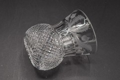 Edinburgh Crystal Thistle Whiskey Glass Tumbler SIGNED 3 1/4″ – FREE USA SHIP