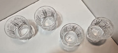 Vtg Bohemian Traunkristall Belvedere Cut Crystal Glasses Set of 4 3.75″ Tall