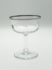 Vintage Cristal D’Arques-Durand French Platinum Rimmed Blown Champagne Glass