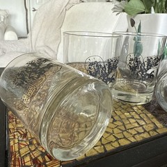 Lion of St Mark Old Fashioned Tumblers Glasses Set/4 VTG MC Rare Christian Gift