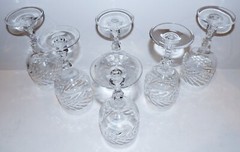 EXQUISITE SIGNED JOSAIR GERMANY CRYSTAL BEAUTIFULLY CUT 7 1/2″ WATER GOBLETS